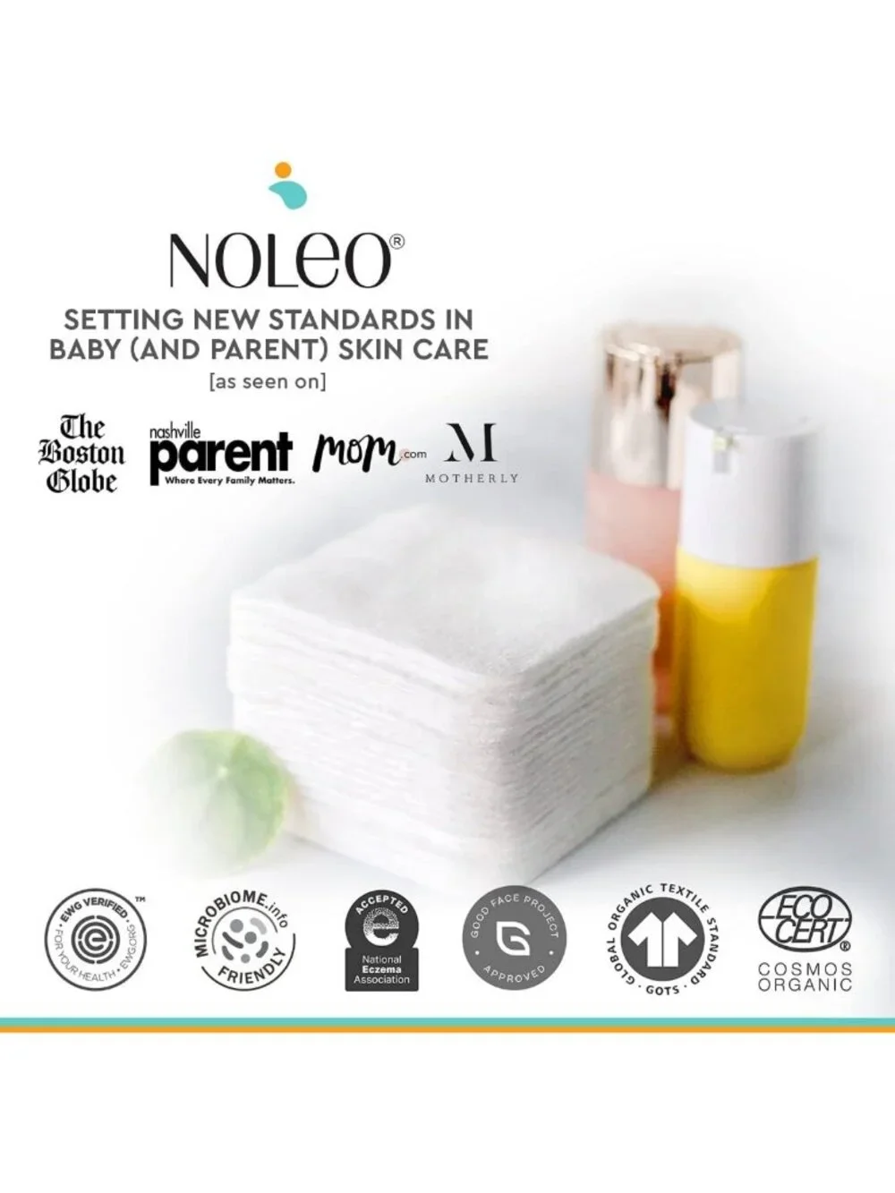 Large Organic Cotton Pads - 450 Count, Lint-Free, Soft, No Hard Edges, Pack of 3